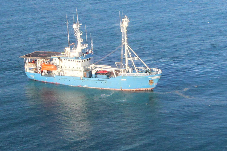 research vessel at sea